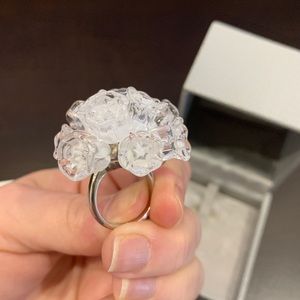 Lalique Silver Muguet Pompom ring
